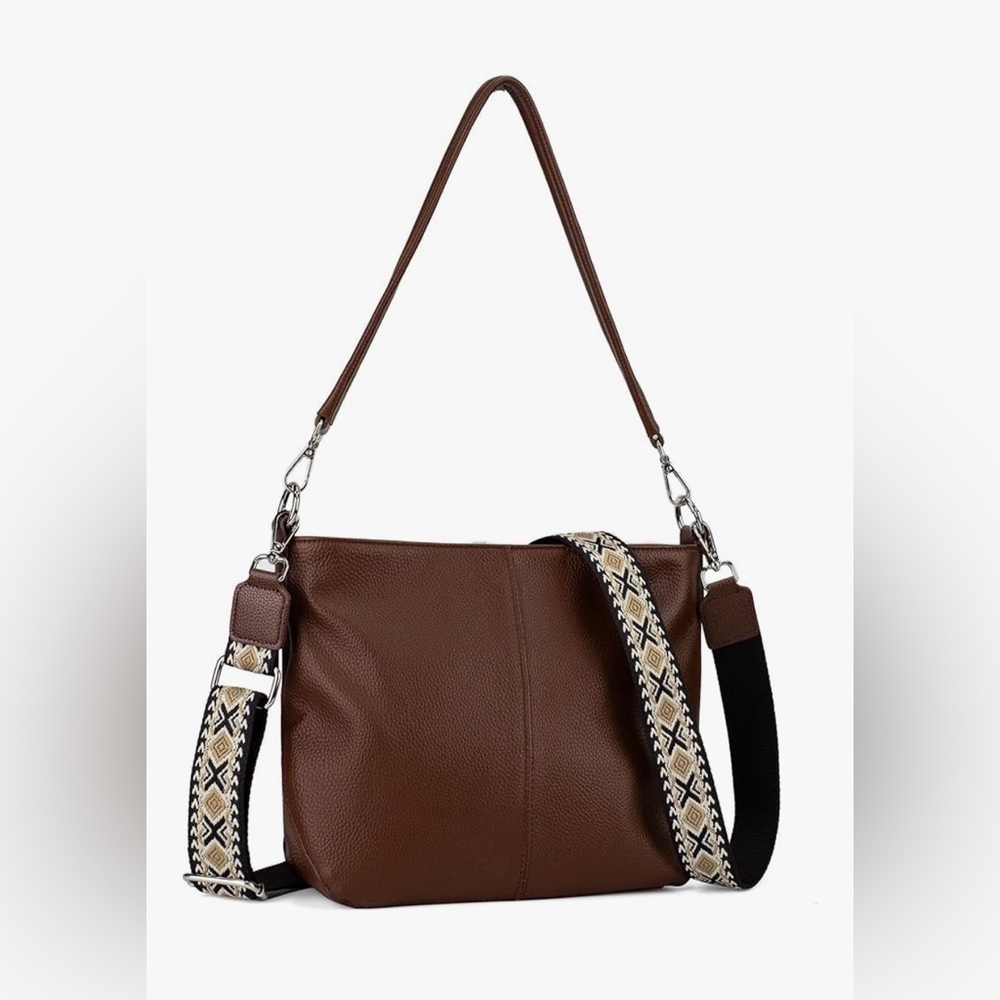 Befen Genuine Leather Shoulder Bag/Crossbody Hobo Bag with 2 removable straps - Picture 5 of 15